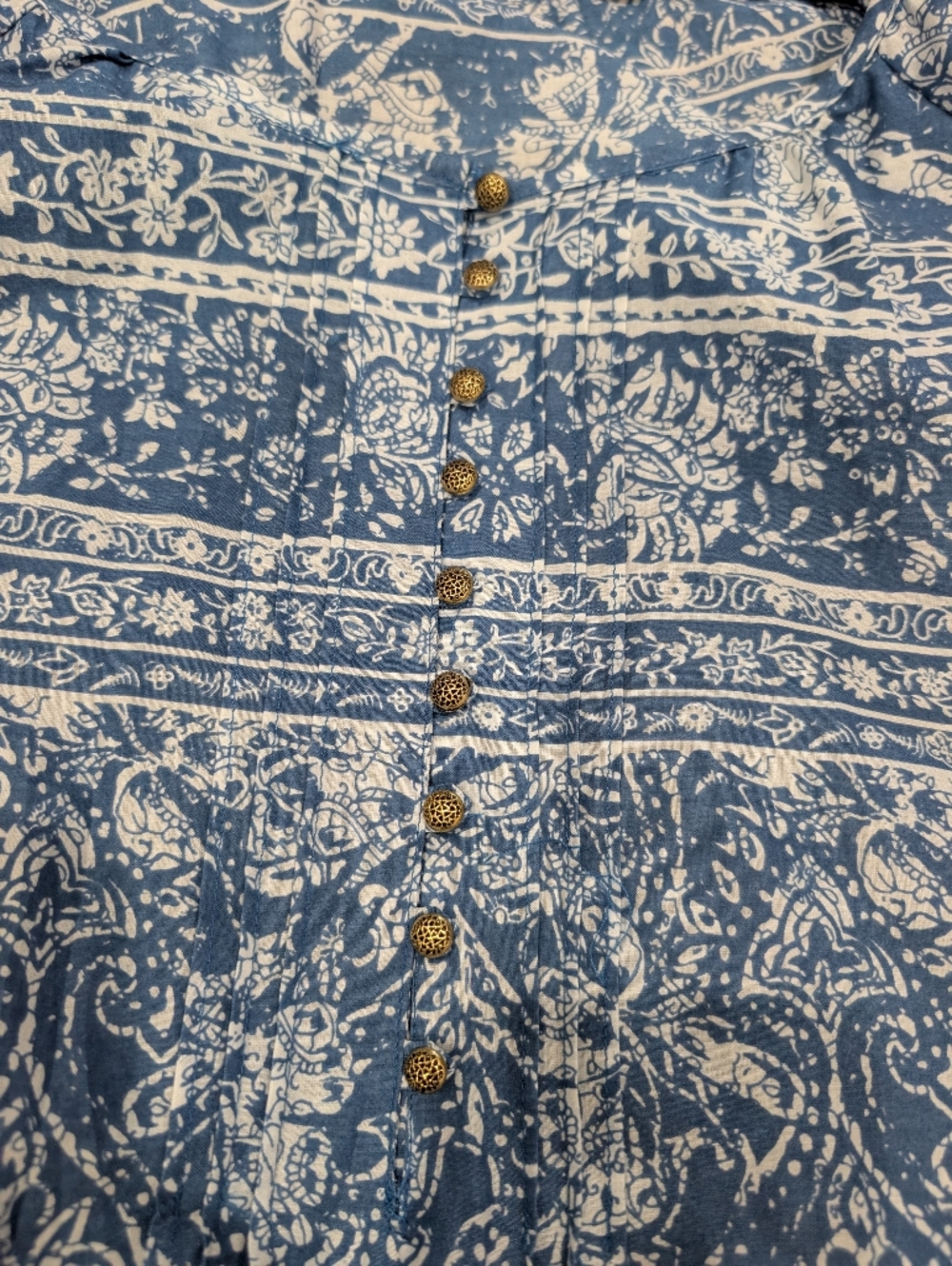 Just My Size Blue and White Printed Peasant Tunic Size 3X NWT - Picture 6 of 10